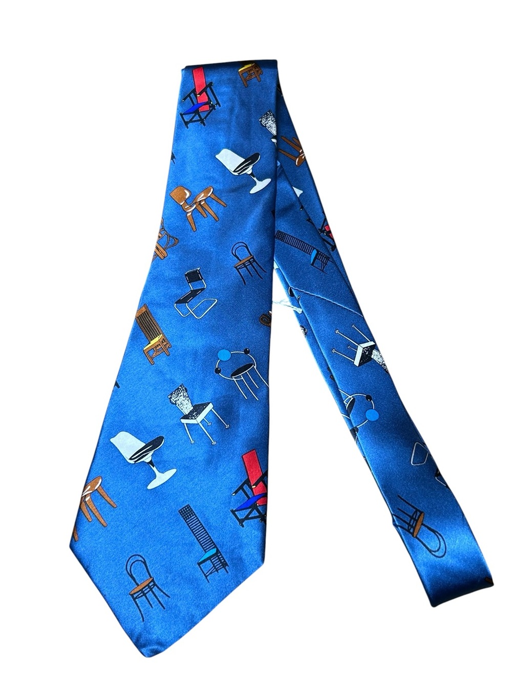 NWT Acme vintage Herman Miller chairs silk tie Eames MCM quirky novelty